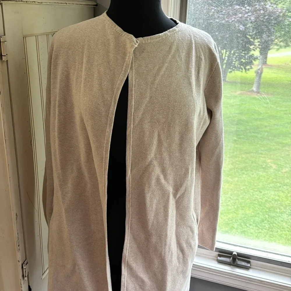J Crew Woman’s 100% Cotton Open‎ Cardigan With Pockets